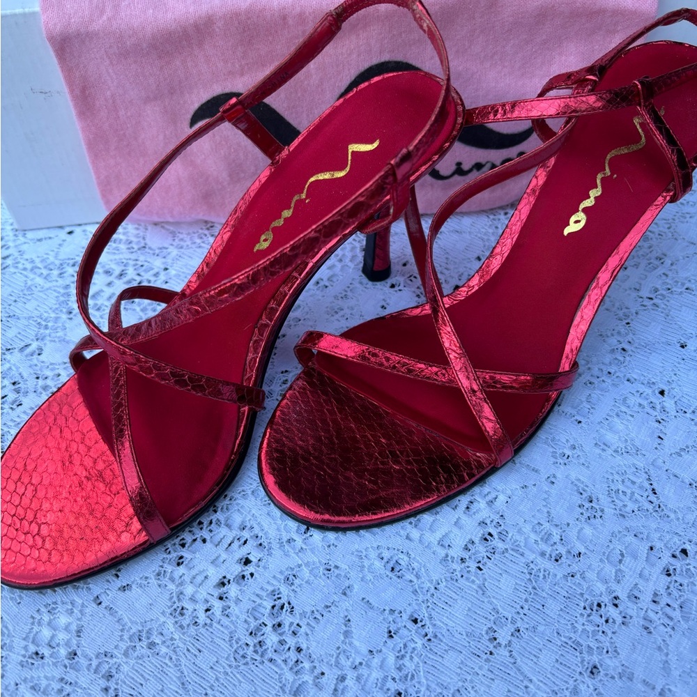 Nina Vibrant Red Strappy Heels